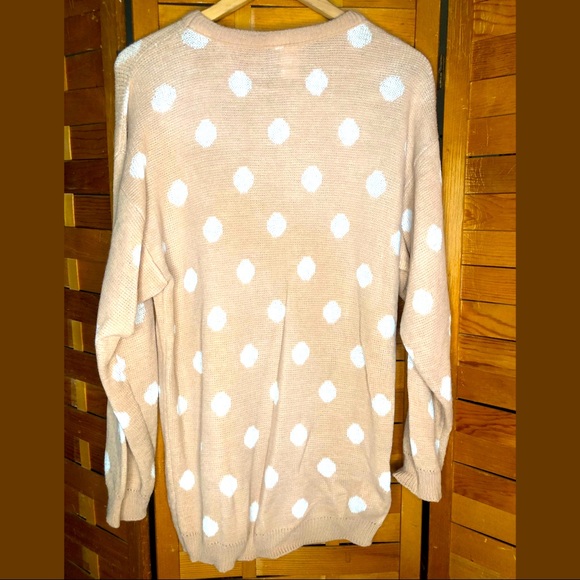Vintage 90's Acrylic Polka Dot Sweater - Picture 2 of 3